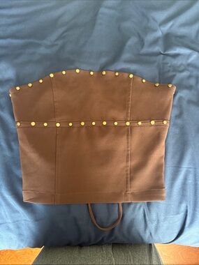 Brown Studded Strapless Bustier Top